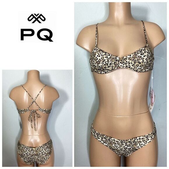 New. Pilyq/PQ Swim Leopard Underwire Bikini. Small. Retails $164 - Picture 5 of 14